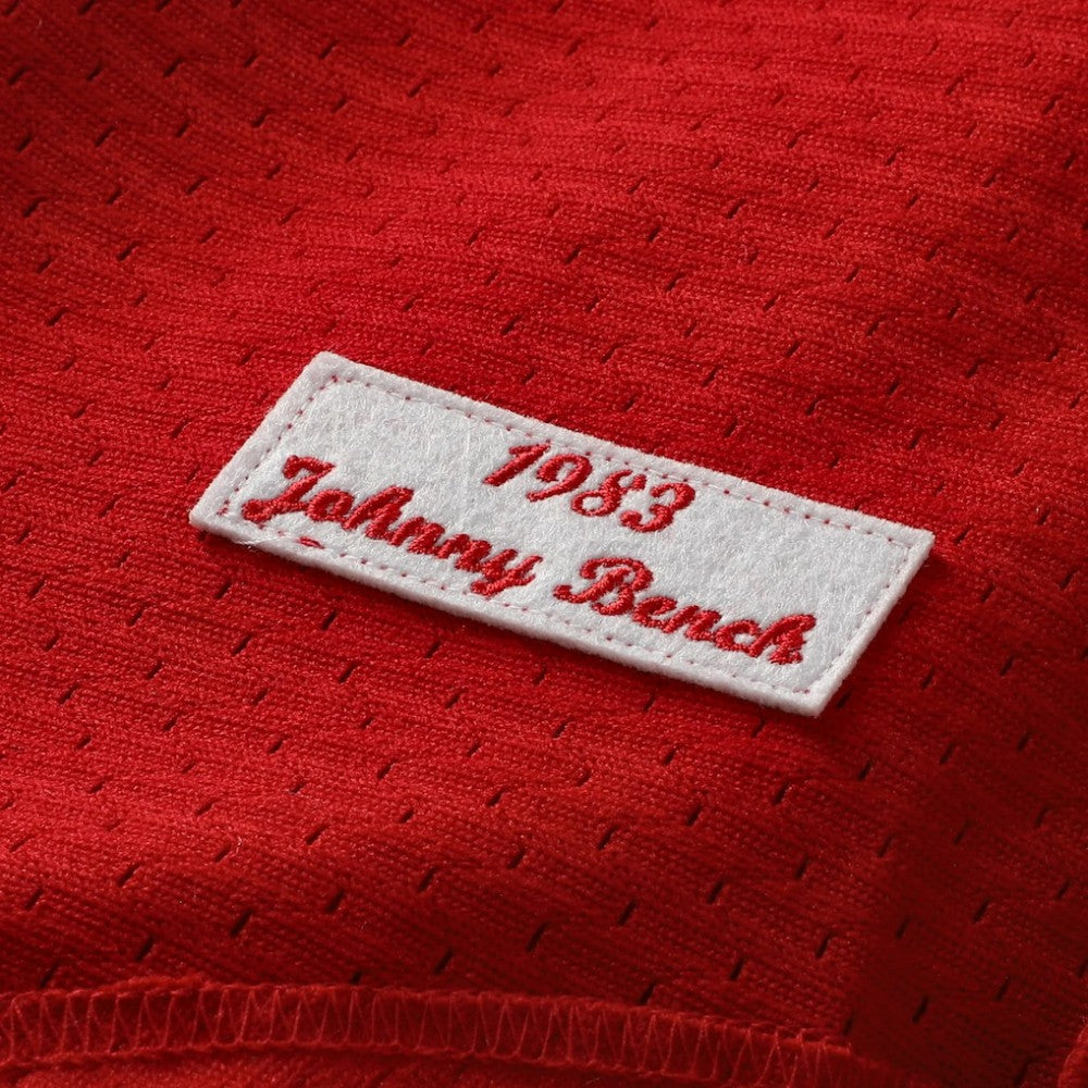 Johnny Bench Cincinnati Reds Mitchell & Ness Authentic Batting Practice Jersey - Scarlet - Mitchell & Ness on Sale