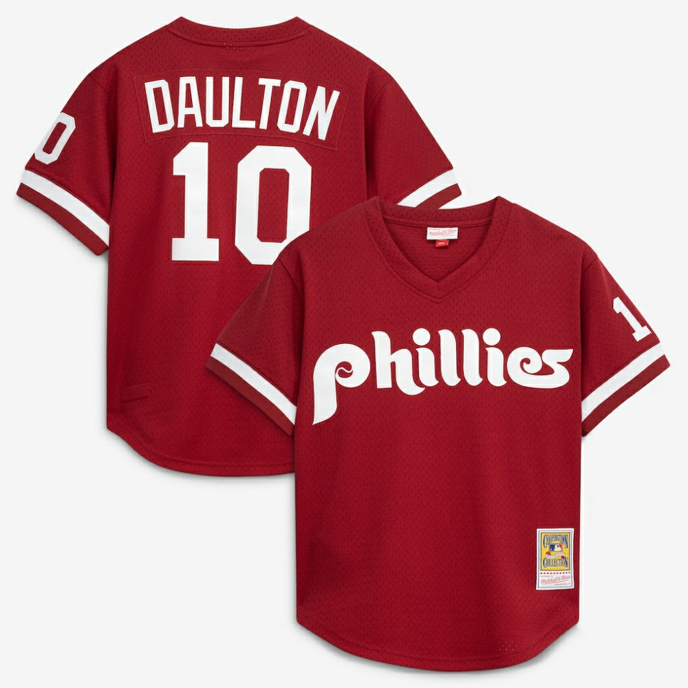 Darren Daulton Philadelphia Phillies Mitchell & Ness Authentic Batting Practice Jersey - Scarlet - Mitchell & Ness on Sale