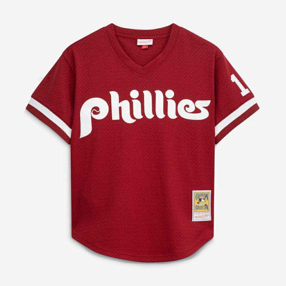 Darren Daulton Philadelphia Phillies Mitchell & Ness Authentic Batting Practice Jersey - Scarlet - Mitchell & Ness on Sale