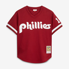Darren Daulton Philadelphia Phillies Mitchell & Ness Authentic Batting Practice Jersey - Scarlet - Mitchell & Ness on Sale