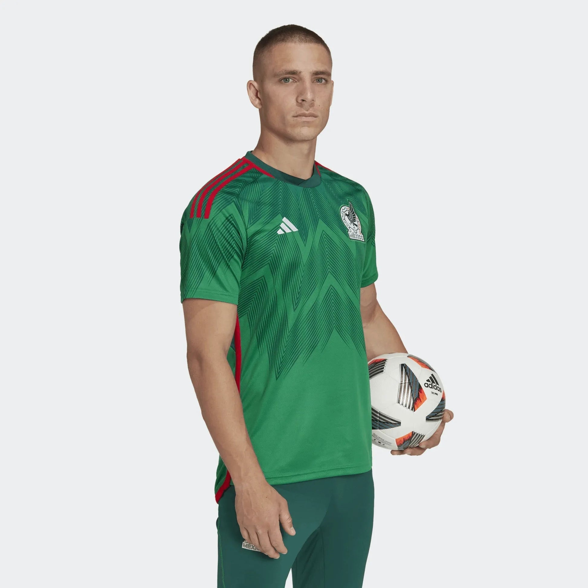 2022-23 Mexico Home Soccer Jersey - Green-Red Adidas