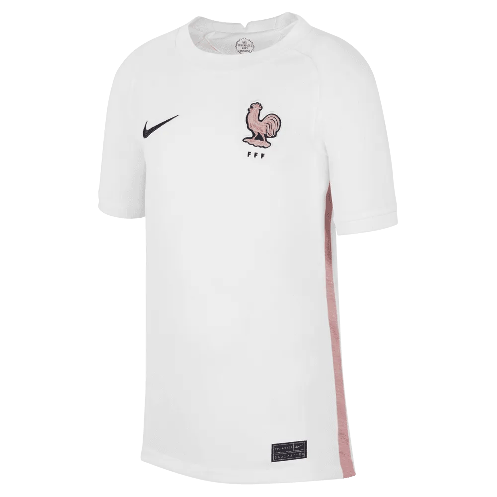 2022-23 France Away Youth Soccer Jersey White-Pink Glaze-Blue Nike