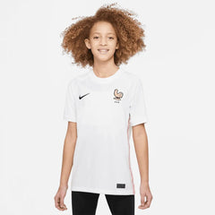 2022-23 France Away Youth Soccer Jersey White-Pink Glaze-Blue Nike