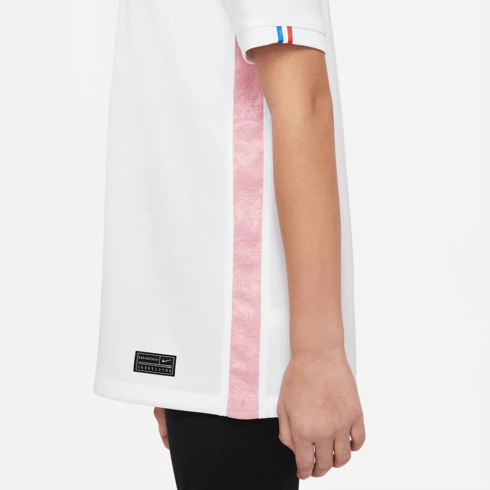 2022-23 France Away Youth Soccer Jersey White-Pink Glaze-Blue Nike