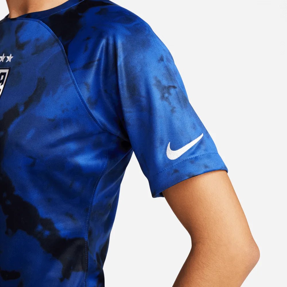 2022-23 USA Away Women 4 Star Soccer Jersey Bright Blue-White Nike