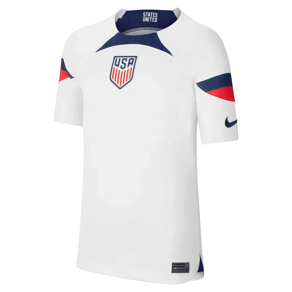 2022-23 USA Home Youth Soccer Jersey White-Loyal Blue Nike