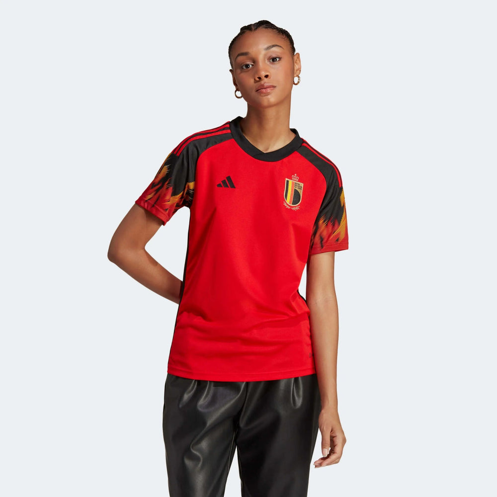 2022-23 Belgium Women's Home Soccer Jersey - Red-Black Adidas