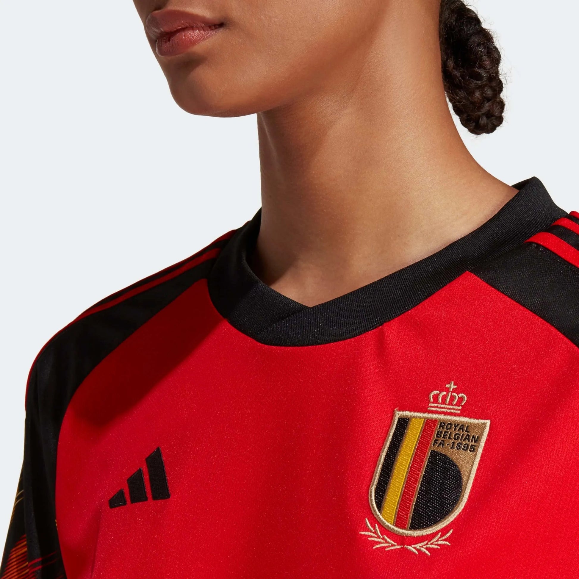 2022-23 Belgium Women's Home Soccer Jersey - Red-Black Adidas