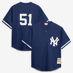Bernie Williams New York Yankees Mitchell & Ness Authentic Batting Practice Jersey - Navy - Mitchell & Ness Lifestyle