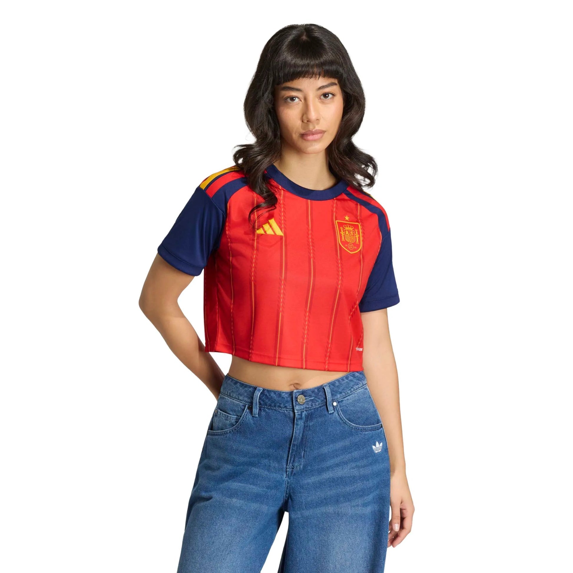 2026 Spain Women's Stadium Home Cropped Soccer Jersey Adidas