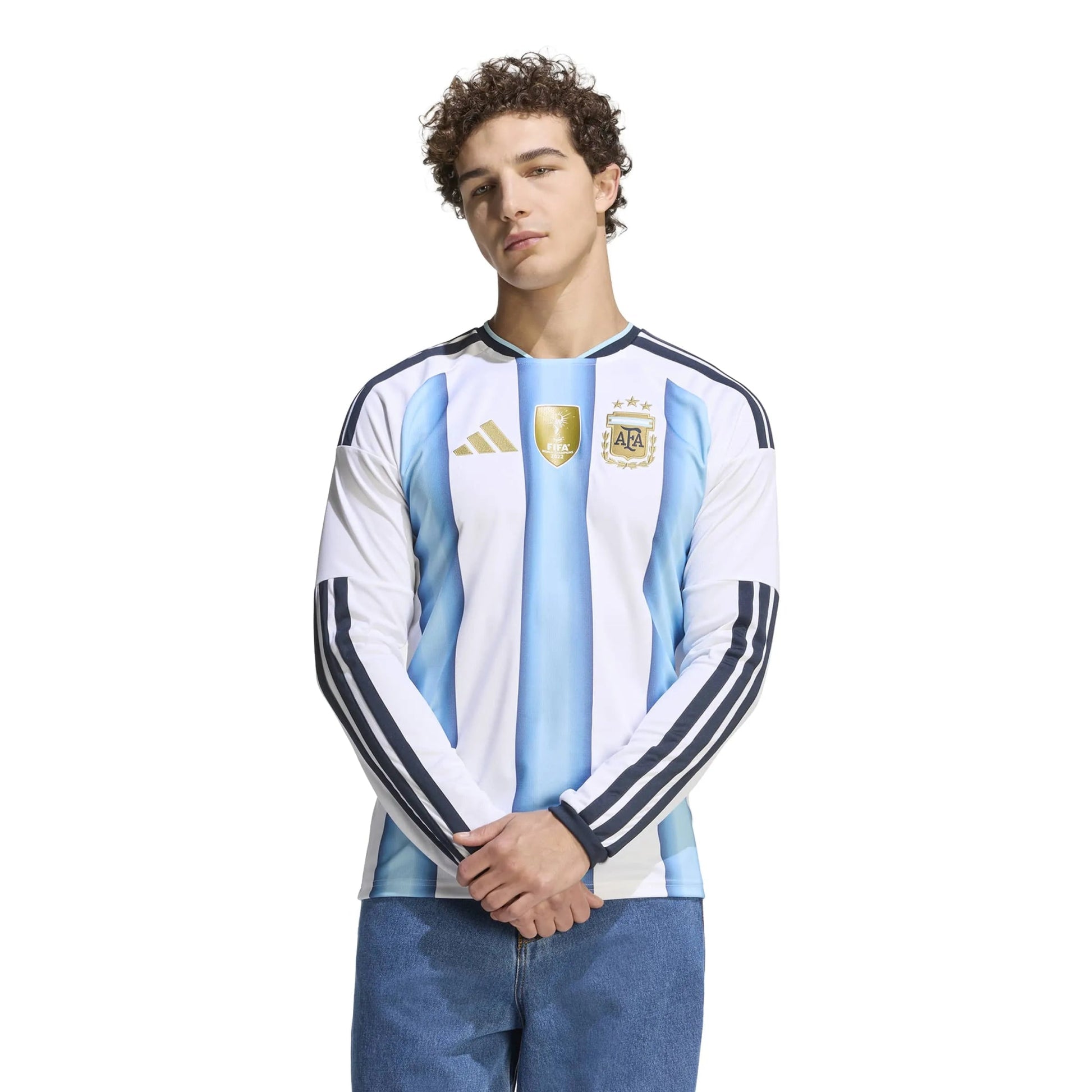 2026 Argentina Men's Stadium Home Long-Sleeve Soccer Jersey Adidas