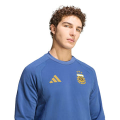 2026 Argentina Men's Tiro Travel Crewneck Sweatshirt Adidas
