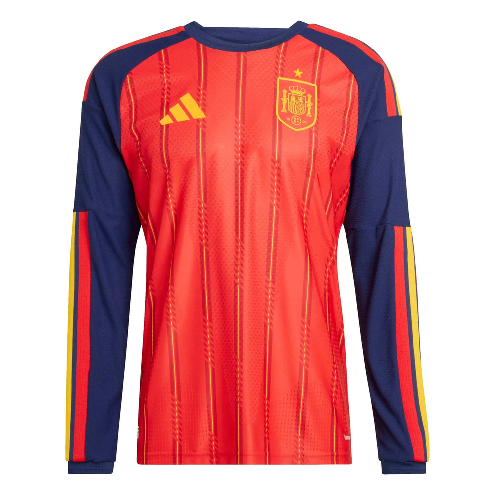 2026 Spain Men's Authentic Home Long-Sleeve Soccer Jersey Adidas