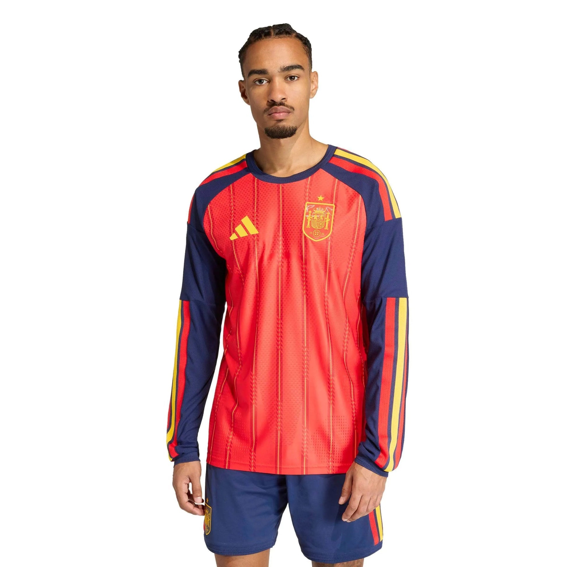 2026 Spain Men's Authentic Home Long-Sleeve Soccer Jersey Adidas