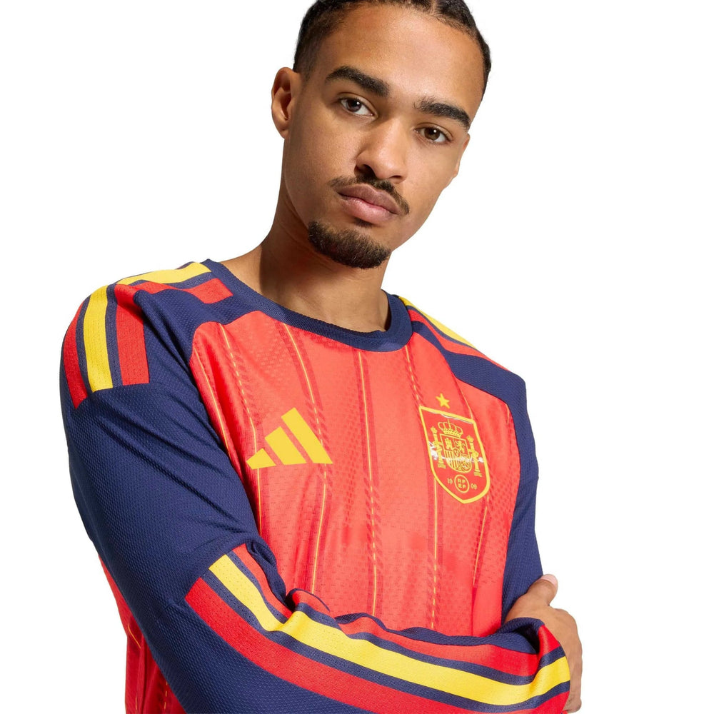 2026 Spain Men's Authentic Home Long-Sleeve Soccer Jersey Adidas