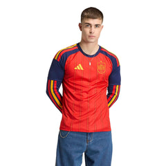 2026 Spain Men's Stadium Home Long-Sleeve Soccer Jersey Adidas