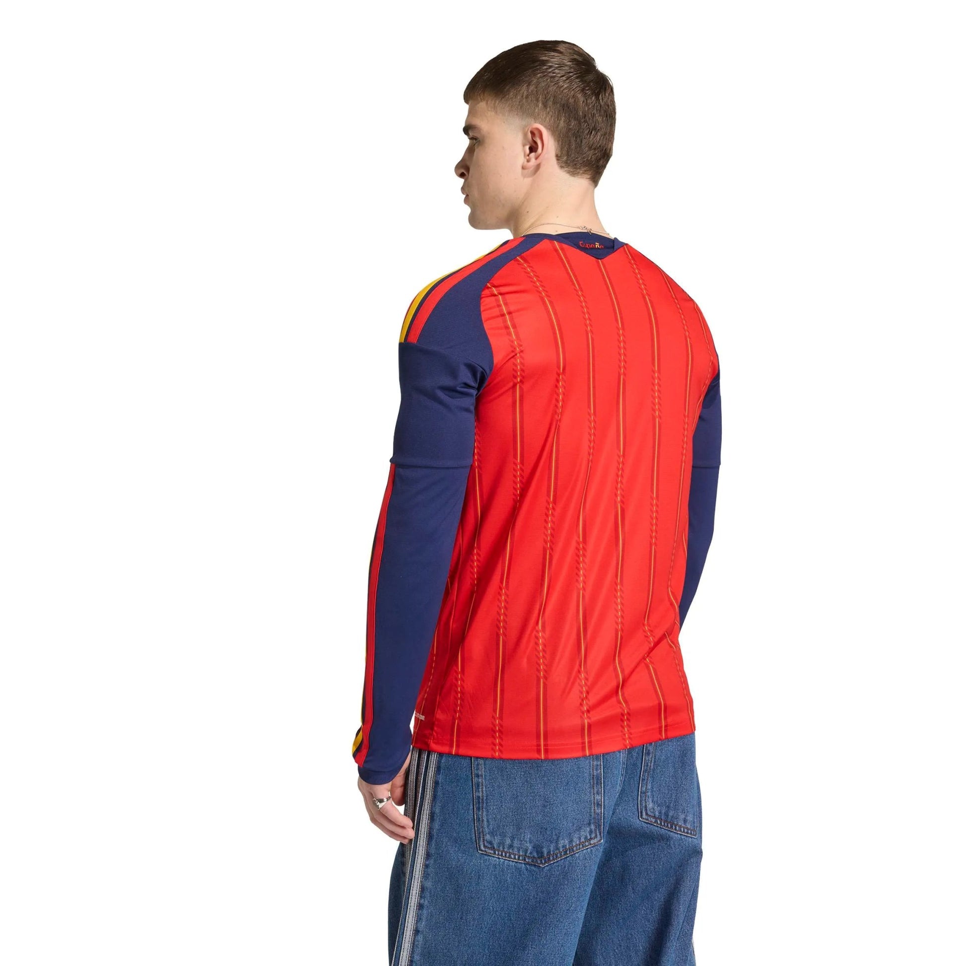 2026 Spain Men's Stadium Home Long-Sleeve Soccer Jersey Adidas