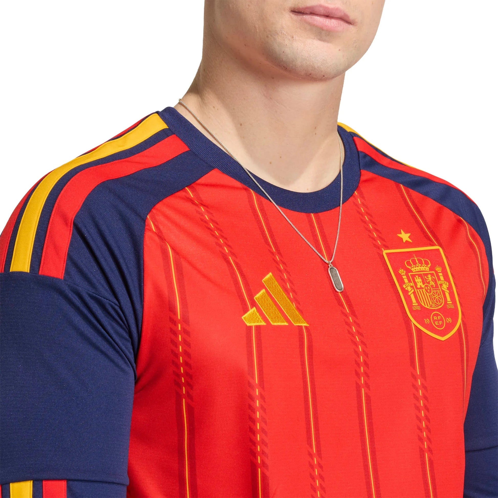 2026 Spain Men's Stadium Home Long-Sleeve Soccer Jersey Adidas