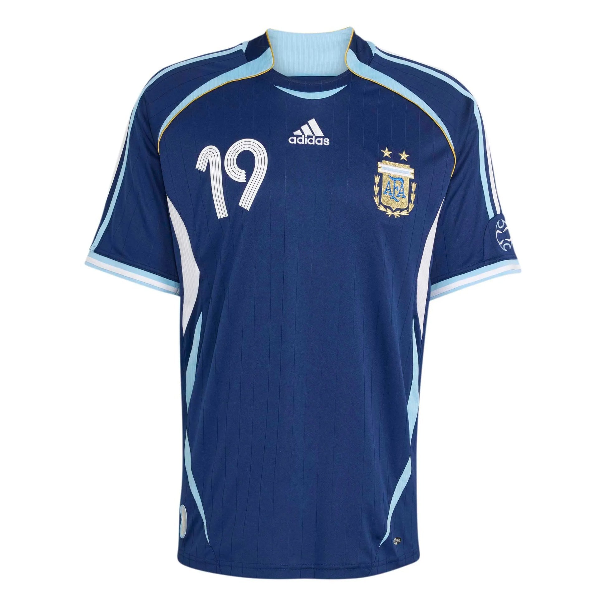2006 Argentina Men's Retro Stadium Away Messi #19 Soccer Jersey Adidas