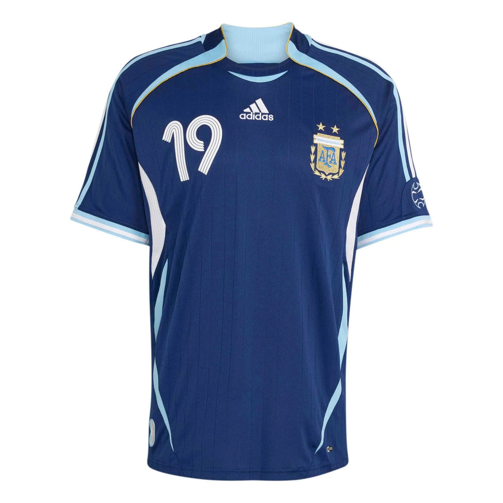 2006 Argentina Men's Retro Stadium Away Messi #19 Soccer Jersey Adidas