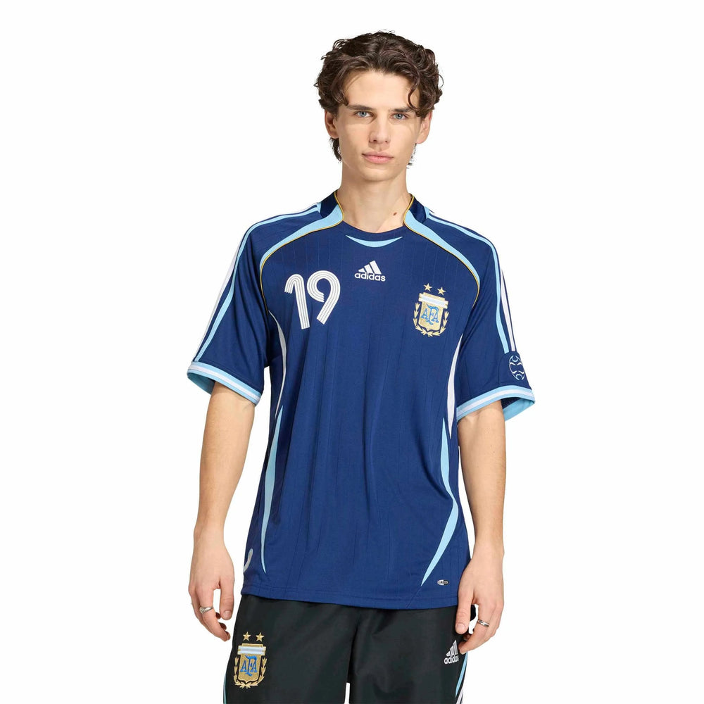 2006 Argentina Men's Retro Stadium Away Messi #19 Soccer Jersey Adidas