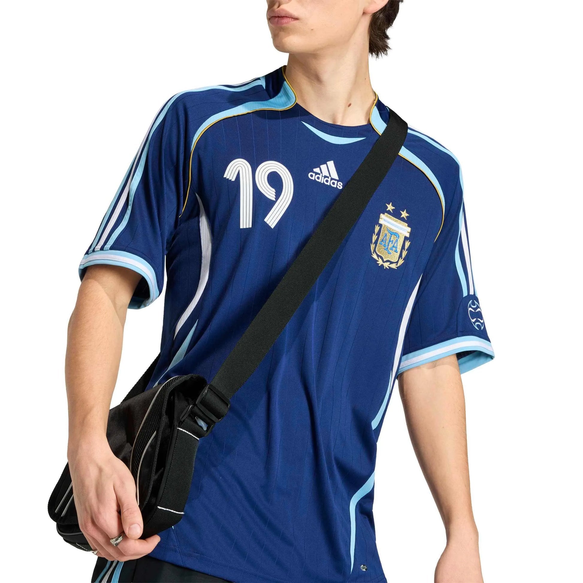 2006 Argentina Men's Retro Stadium Away Messi #19 Soccer Jersey Adidas