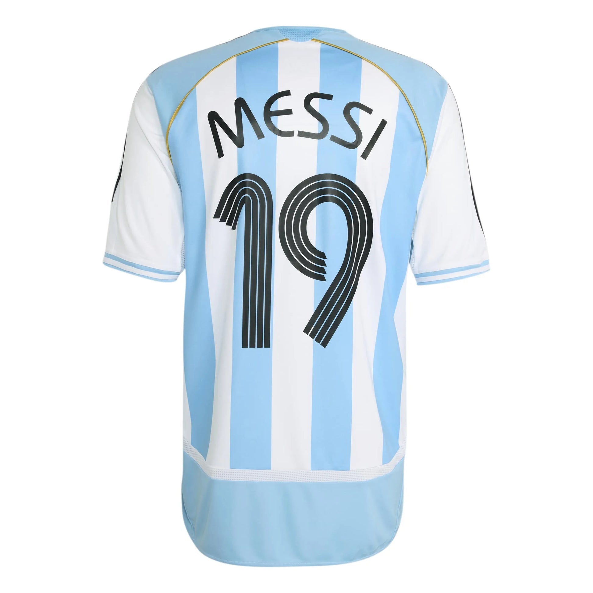 2006 Argentina Men's Retro Stadium Home Messi #19 Soccer Jersey Adidas