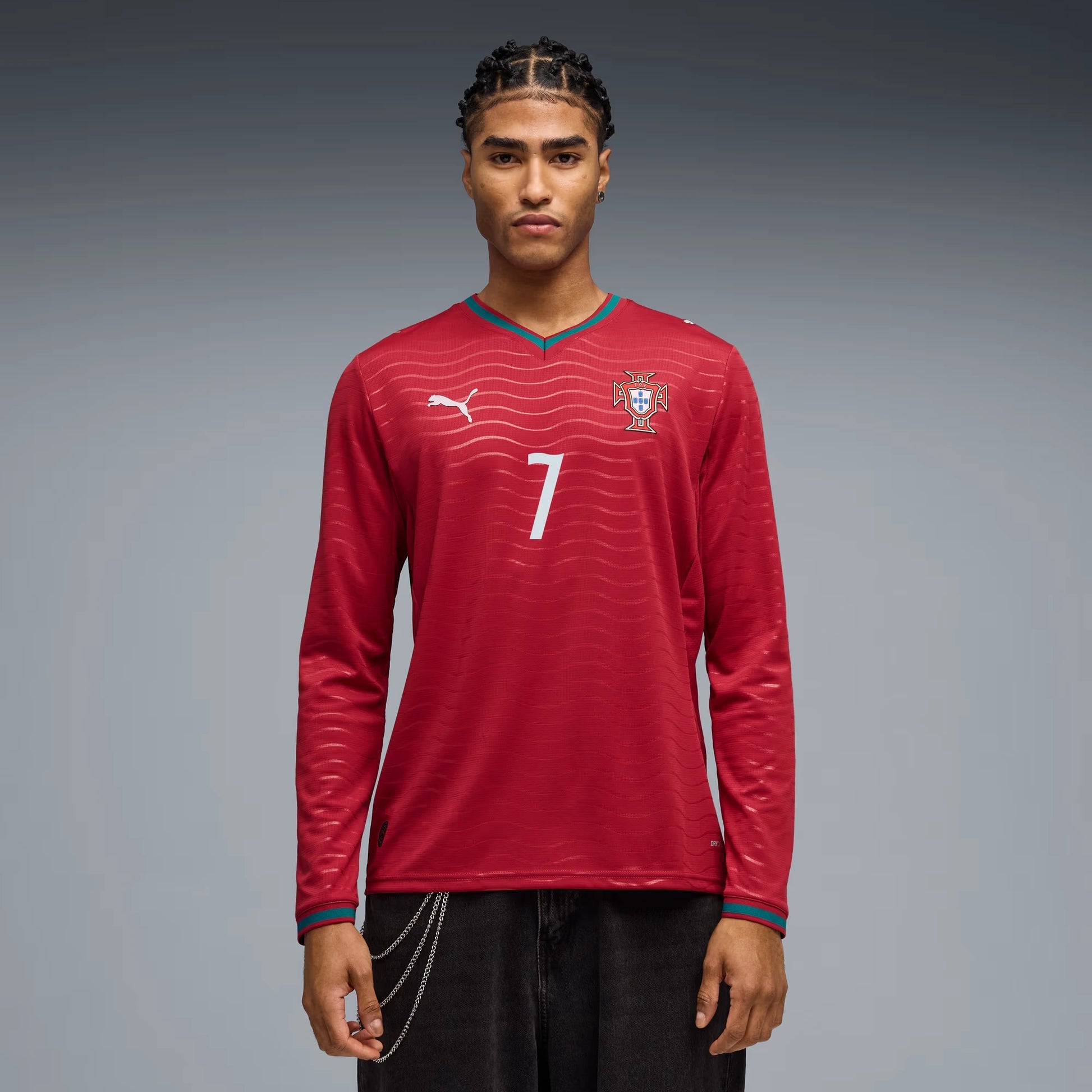 2026 Portugal Men's Stadium Home Ronaldo #7 Long-Sleeve Soccer Je Puma