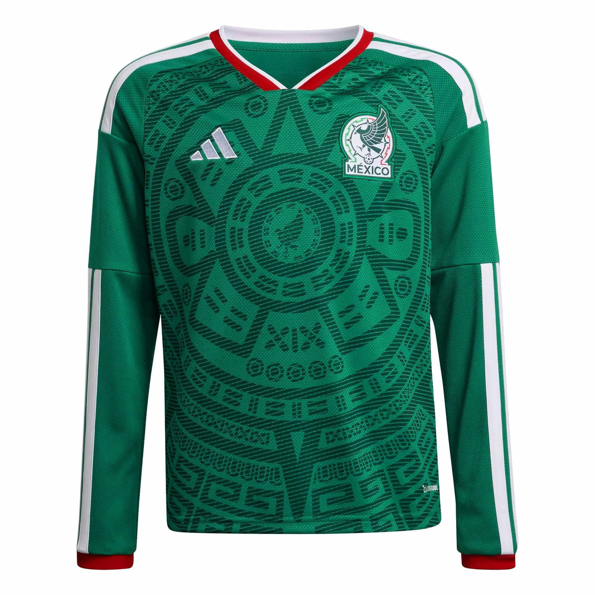 2026 Mexico Youth Stadium Home Long-Sleeve Soccer Jersey Adidas