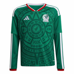 2026 Mexico Youth Stadium Home Long-Sleeve Soccer Jersey Adidas
